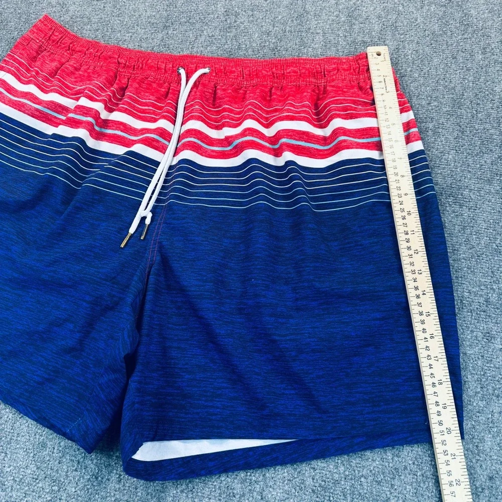 Vineyard Vines Men's 3XB Chappy Swim Trunks Red White Blue Striped Board Shorts